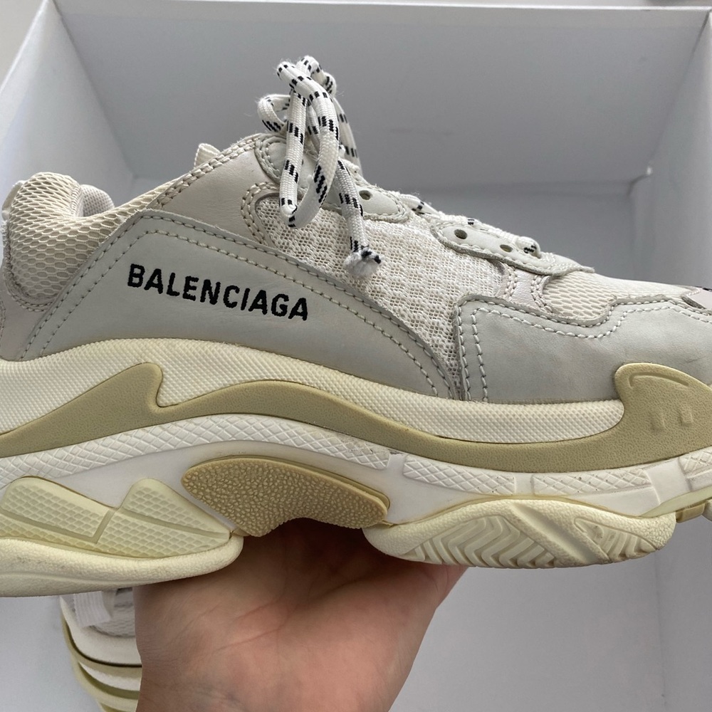 BALENCIAGA triple s white sneakers